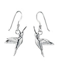 Hummingbird Drop Earrings Sterling Silver 925 Hallmarked Brand New Boxed