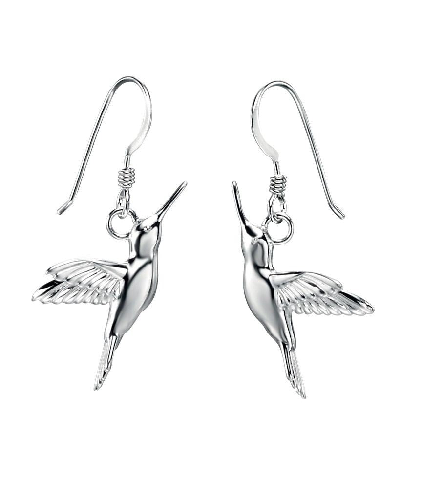 Hummingbird Drop Earrings Sterling Silver 925 Hallmarked Brand New Boxed