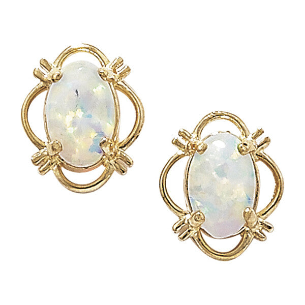 Oval Opal Earrings 9ct Yellow Gold Hallmarked Brand New Boxed British Made
