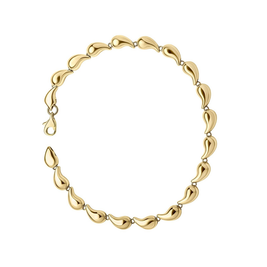 9ct Yellow Gold Droplet Tennis Bracelet 375 Hallmarked British Made
