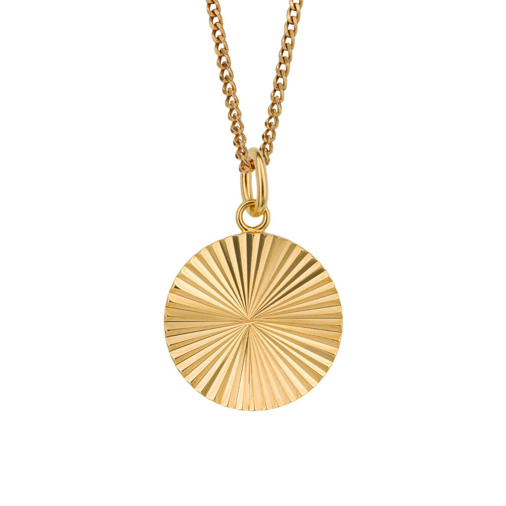 DC Disc Pendant 9ct Yellow Gold Plated Hallmarked All Chain Lengths British Made