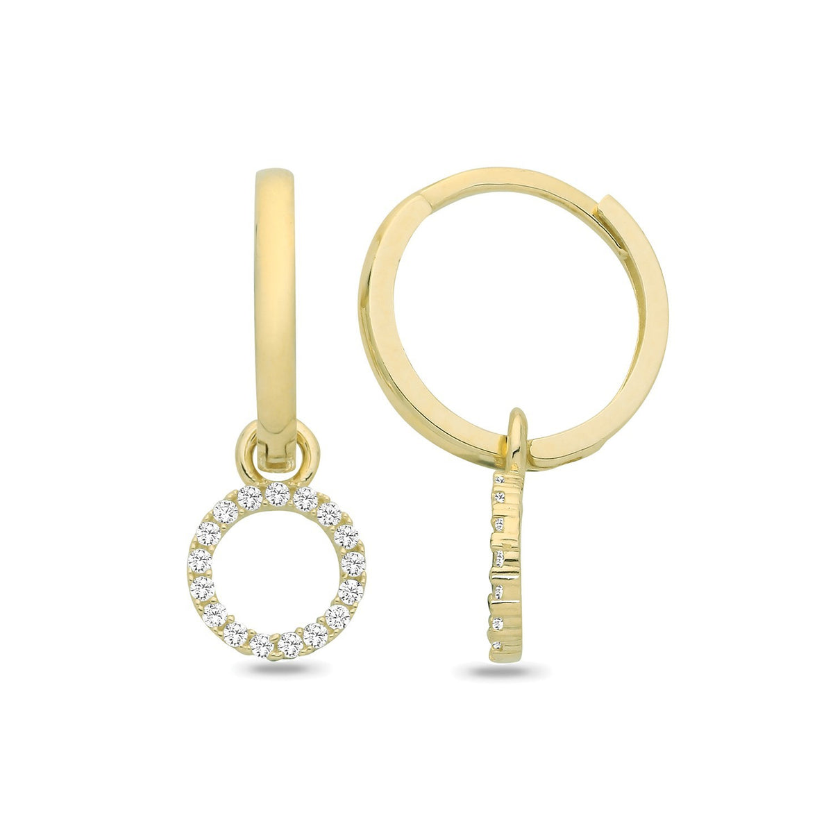 10mm Loop Hoop Drop Earrings 9ct Yellow Gold 375 Hallmarked Brand New