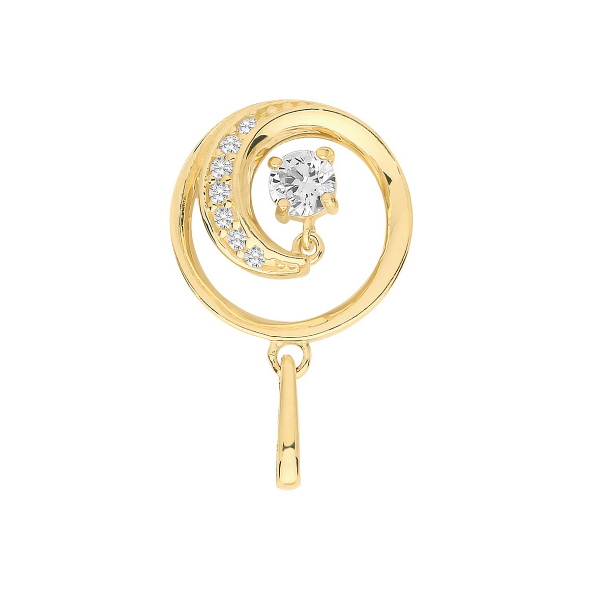 Prong Swirl 9ct Yellow Gold Pendant 375 Hallmarked All Chain Lengths