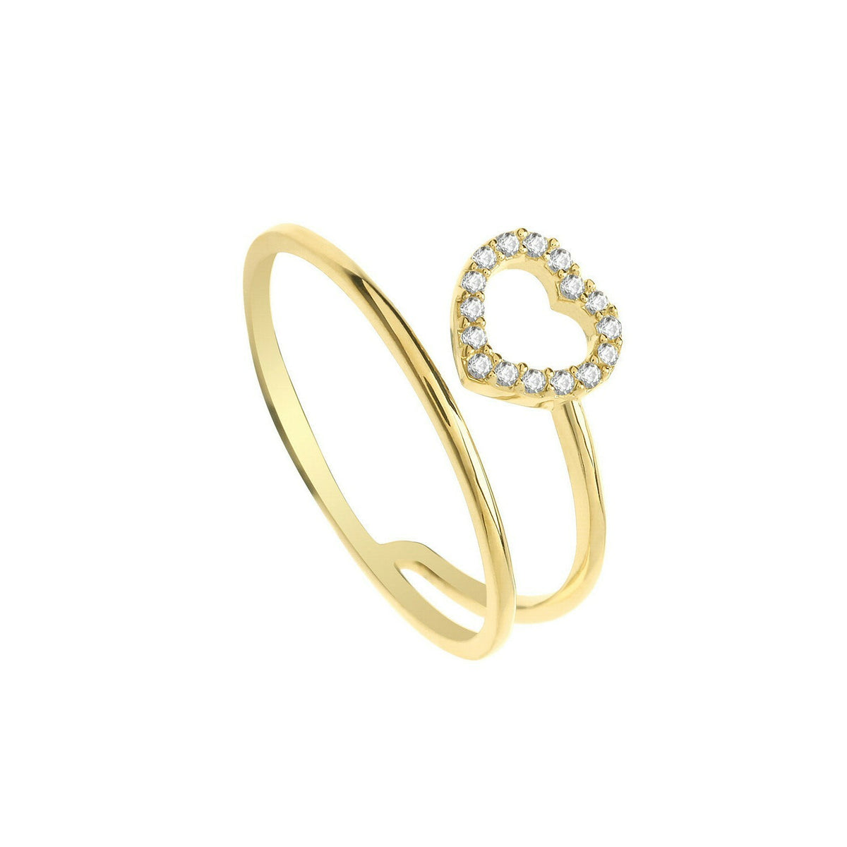 Heart Wrap Ring 9ct Yellow Gold Hallmarked Sizes J - R British Made