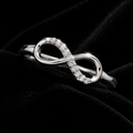 Sterling Silver CZ Infinity Loop Ring 925 Hallmarked Size K - S British Made