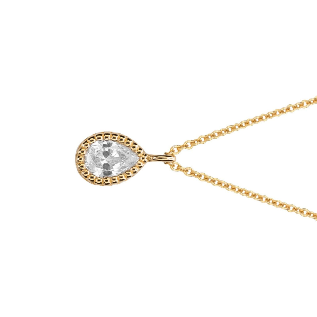 Flush Teadrop Necklace 9ct Yellow Gold Plated Hallmarked Brand New Boxed