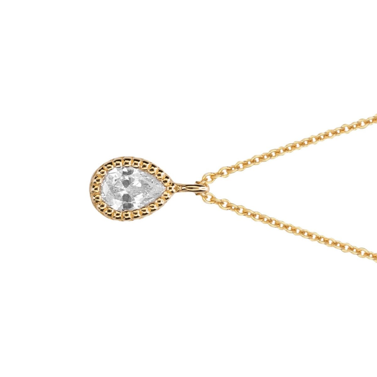 Flush Teadrop Necklace 9ct Yellow Gold Plated Hallmarked Brand New Boxed