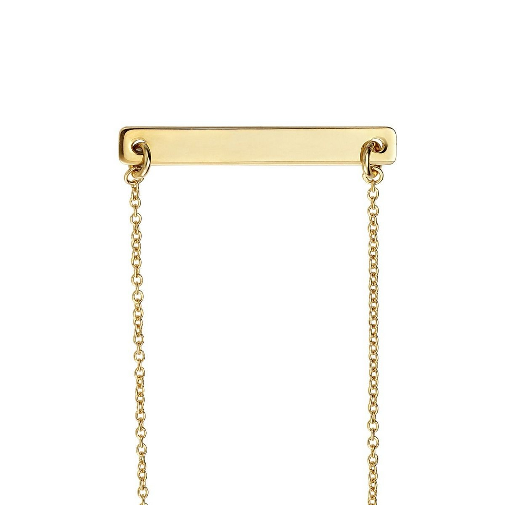Engravable Bar Pendant 9ct Yellow Gold Plated Hallmarked All Chain Lengths