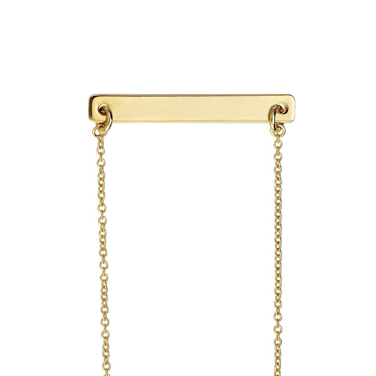 Engravable Bar Pendant 9ct Yellow Gold Plated Hallmarked All Chain Lengths