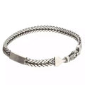 Heavy Gents Solid Sterling Silver FoxtaiI ID Chain Bracelet 925 Hallmarked