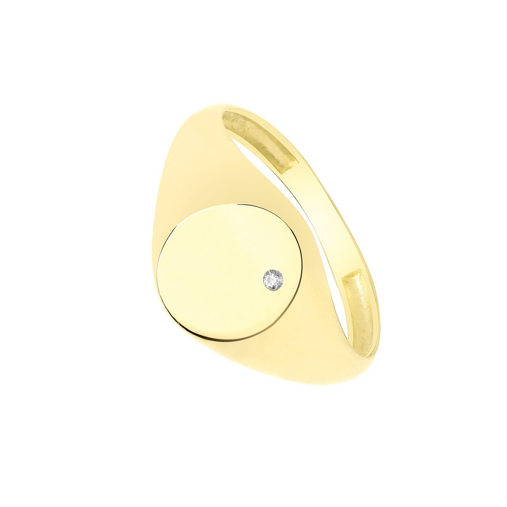 Flush Oval Signet Ring 9ct Yellow Gold 375 Hallmarked Sizes G - T British Made