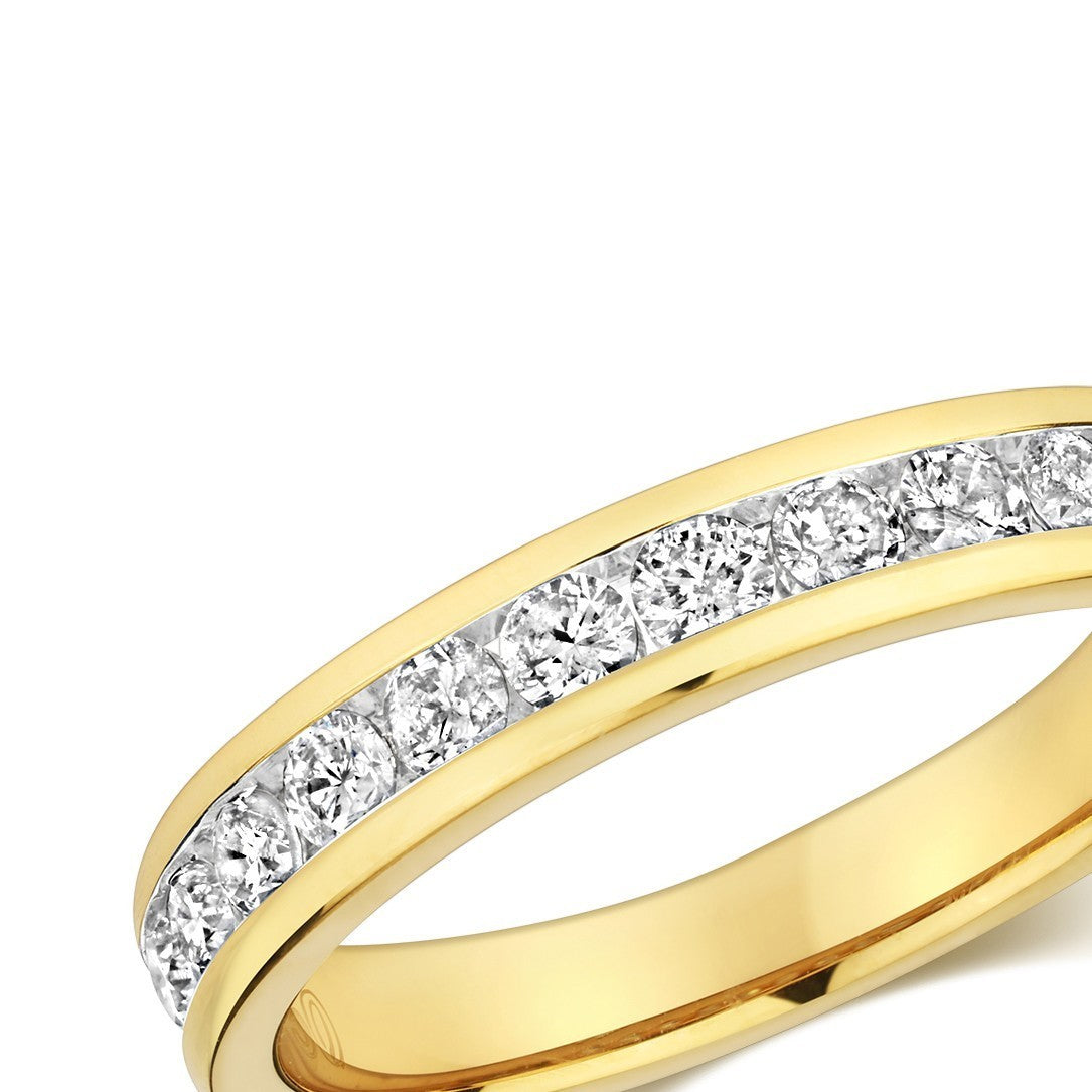 12 Natural Diamond Eternity Ring 18ct Yellow Gold Hallmarked Sizes J - Q