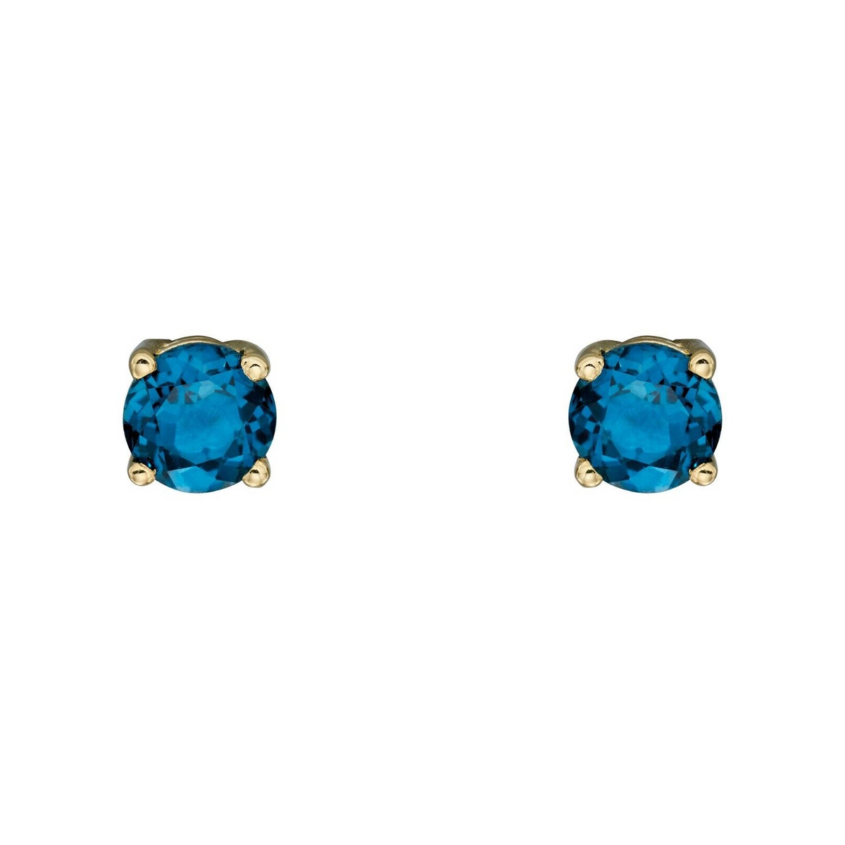 Natural Topaz December Stud Earrings 9ct Yellow Gold 375 Hallmarked British Made
