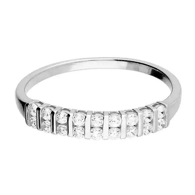 Baguette Eternity Ring Sterling Silver 925 Hallmarked British Made Size K - R