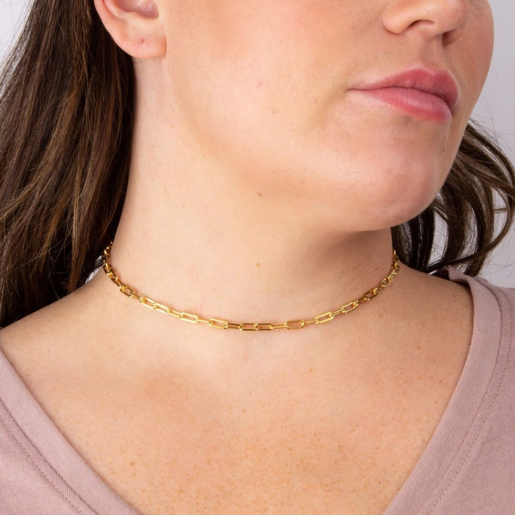 Open Link Carrier Chain Necklace 9ct Yellow Gold Plated Hallmarked Brand New