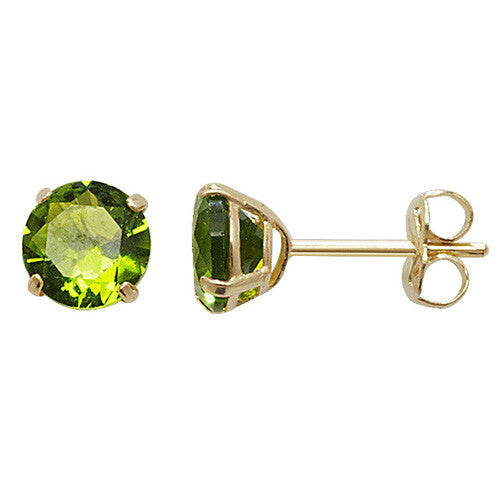 Yellow Gold Peridot Earrings Solitaire Natural Stone 375 9 Carat New Boxed