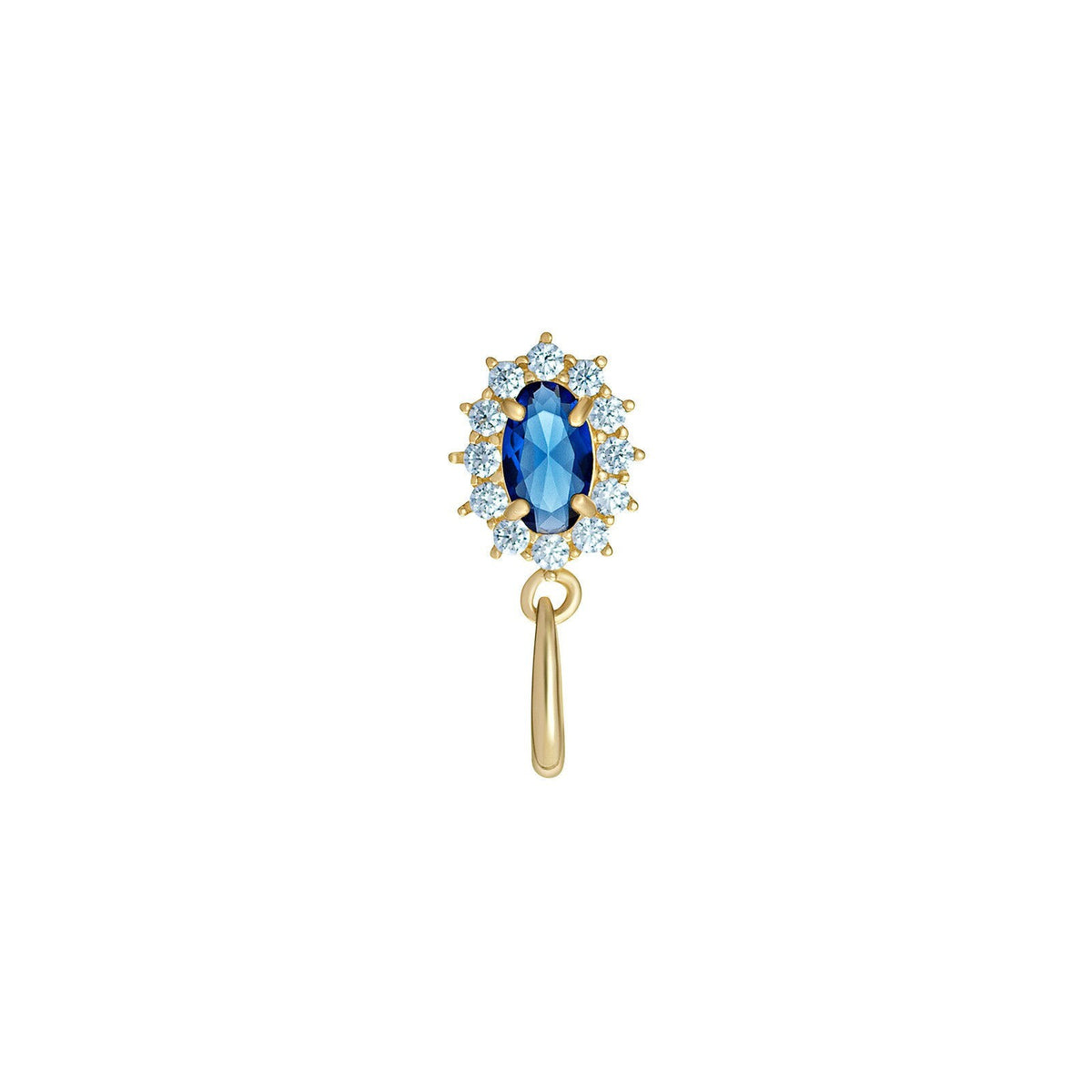 Yellow Gold Oval Sapphire Pendant Hallmarked British Made All Chain Lengths