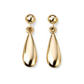 Plain Teardrop Earrings 9ct Yellow Gold 375 Hallmarked British Made Brand New