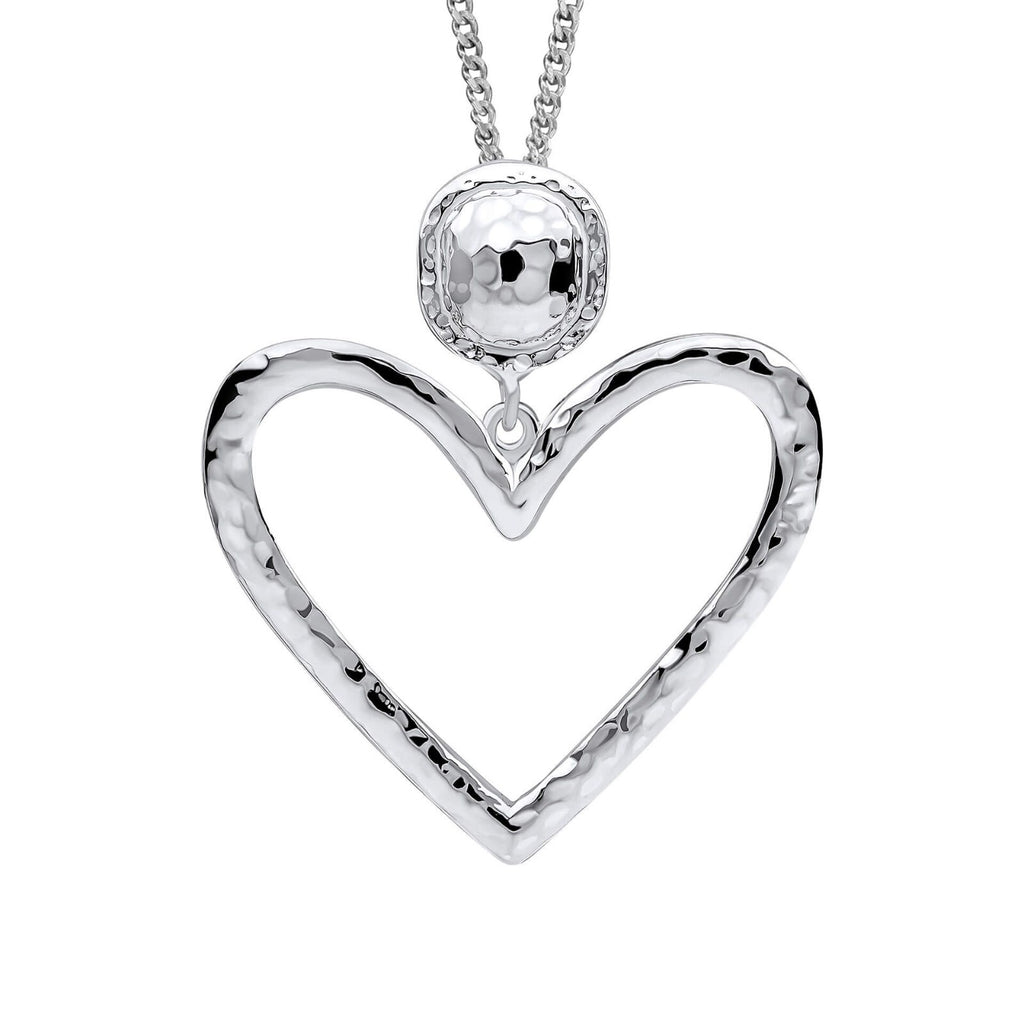 Large Heart Pendant Sterling Silver 925 Hallmark All Chain Lengths British Made