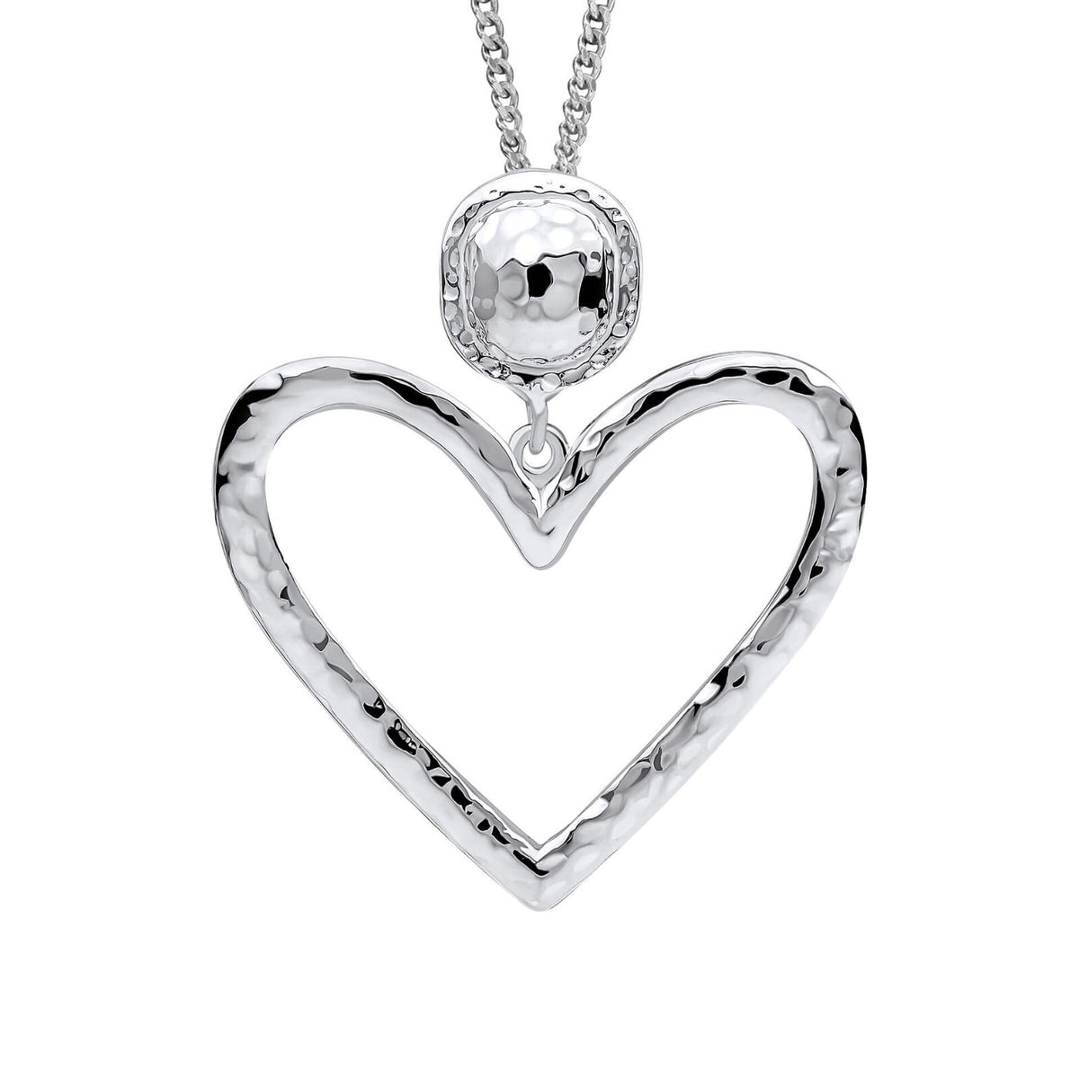 Large Heart Pendant Sterling Silver 925 Hallmark All Chain Lengths British Made