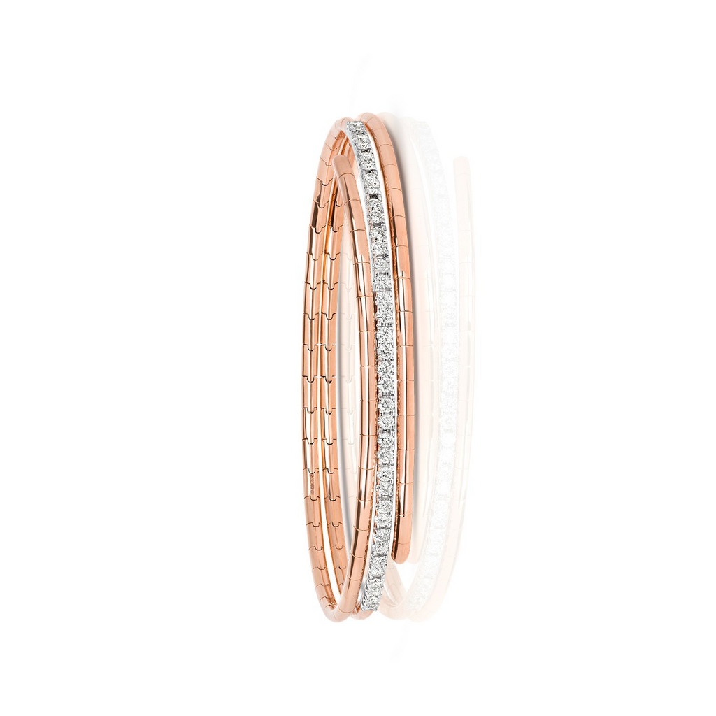 Wrap Natural Diamond 18ct Rose Gold Bangle 375 Hallmarked British Made