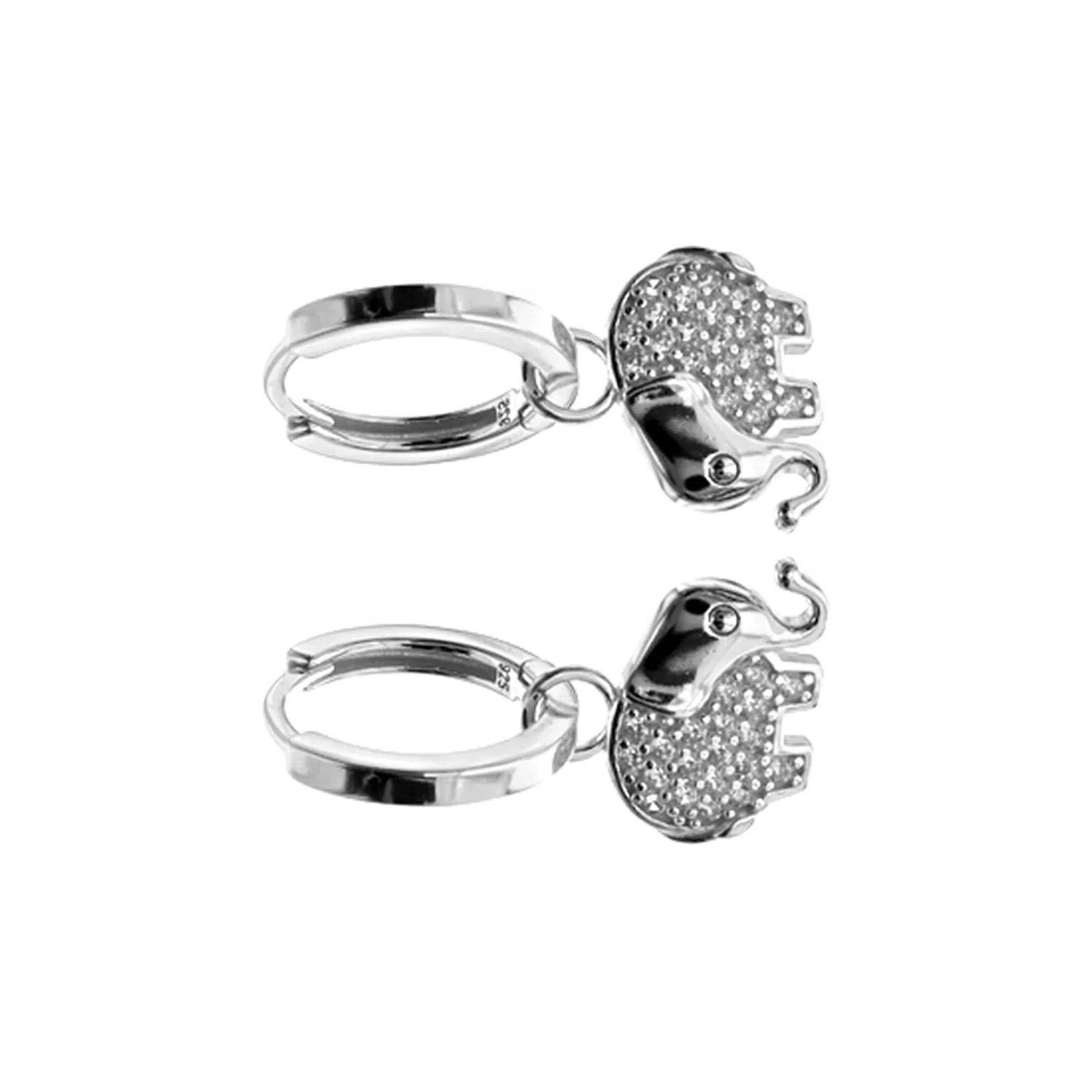 Cluster Elephant Hoop Earrings Sterling Silver 925 Hallmarked Brand New Boxed