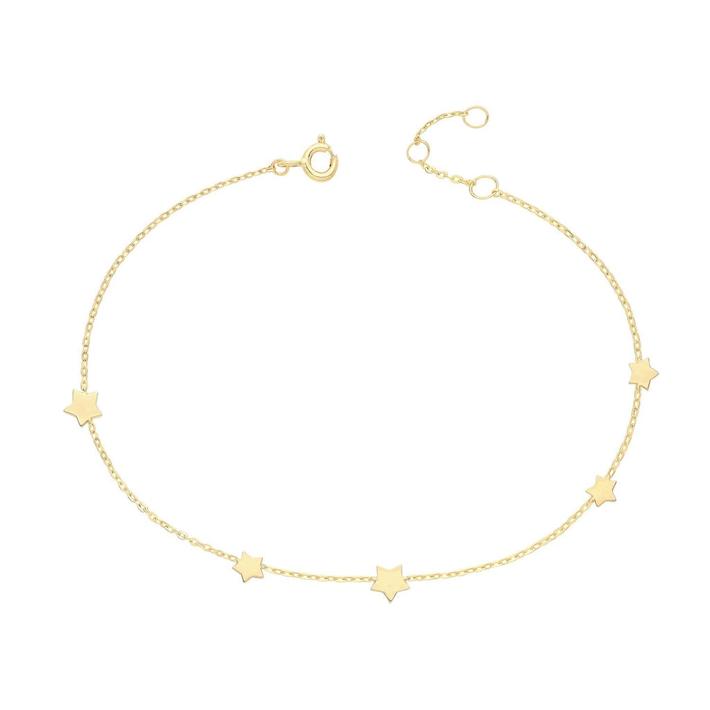 Star Necklace and Bracelet Set 9ct Yellow Gold 375 Hallmarked British Made
