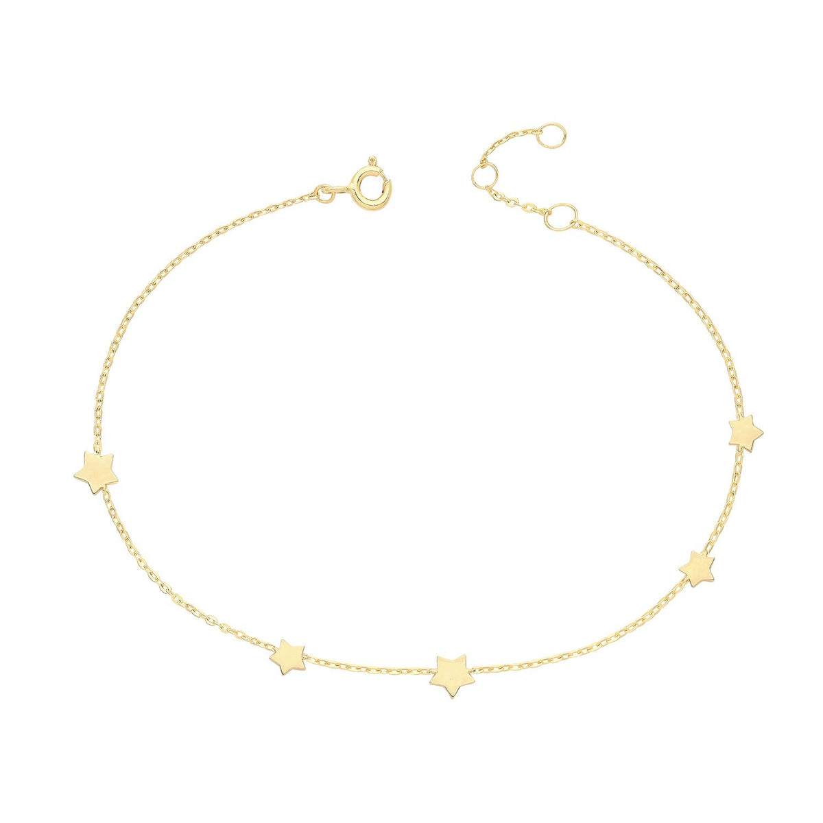 Star Necklace and Bracelet Set 9ct Yellow Gold 375 Hallmarked British Made