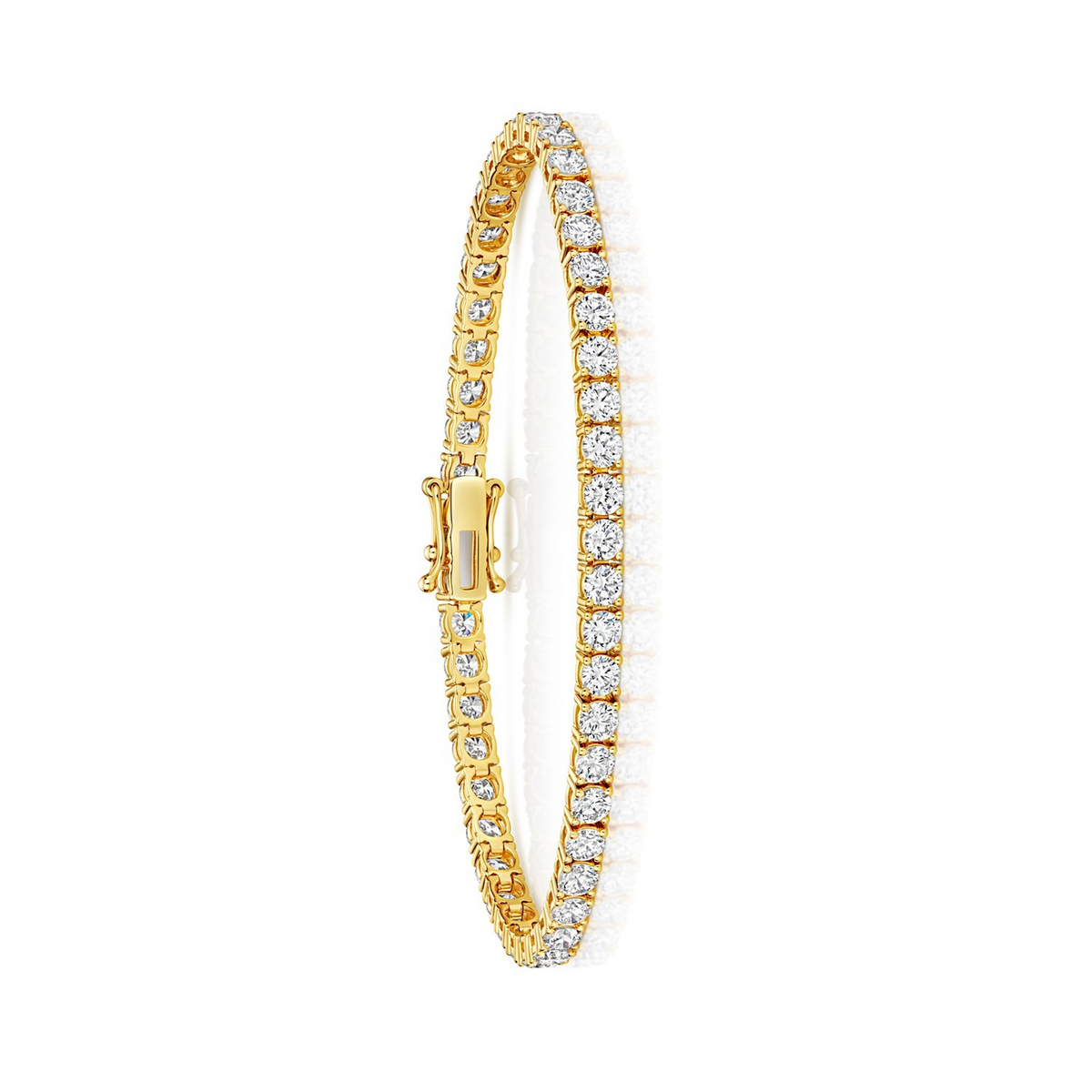 Lab Grown Diamond 18ct Yellow Gold Tennis Bracelet Hallmarked British Made