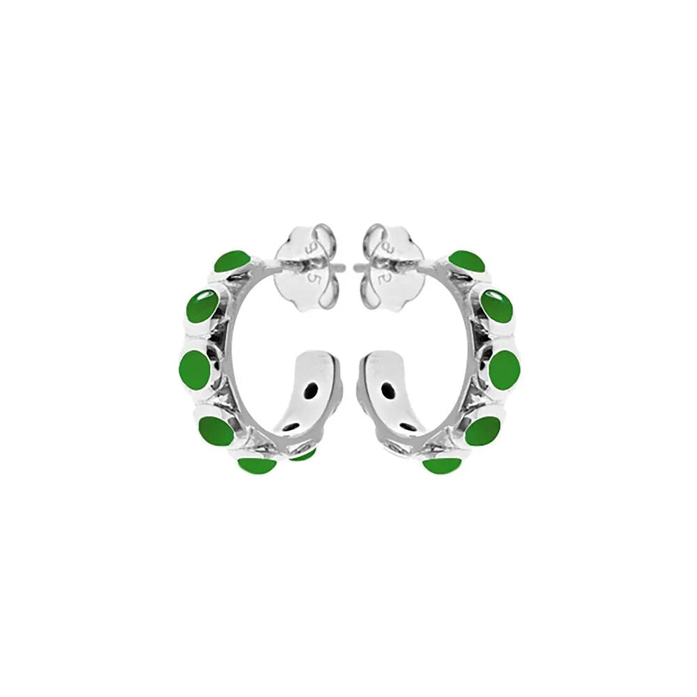 7 Stone Agate Hoop Earrings Sterling Silver 925 Hallmarked Brand New Boxed
