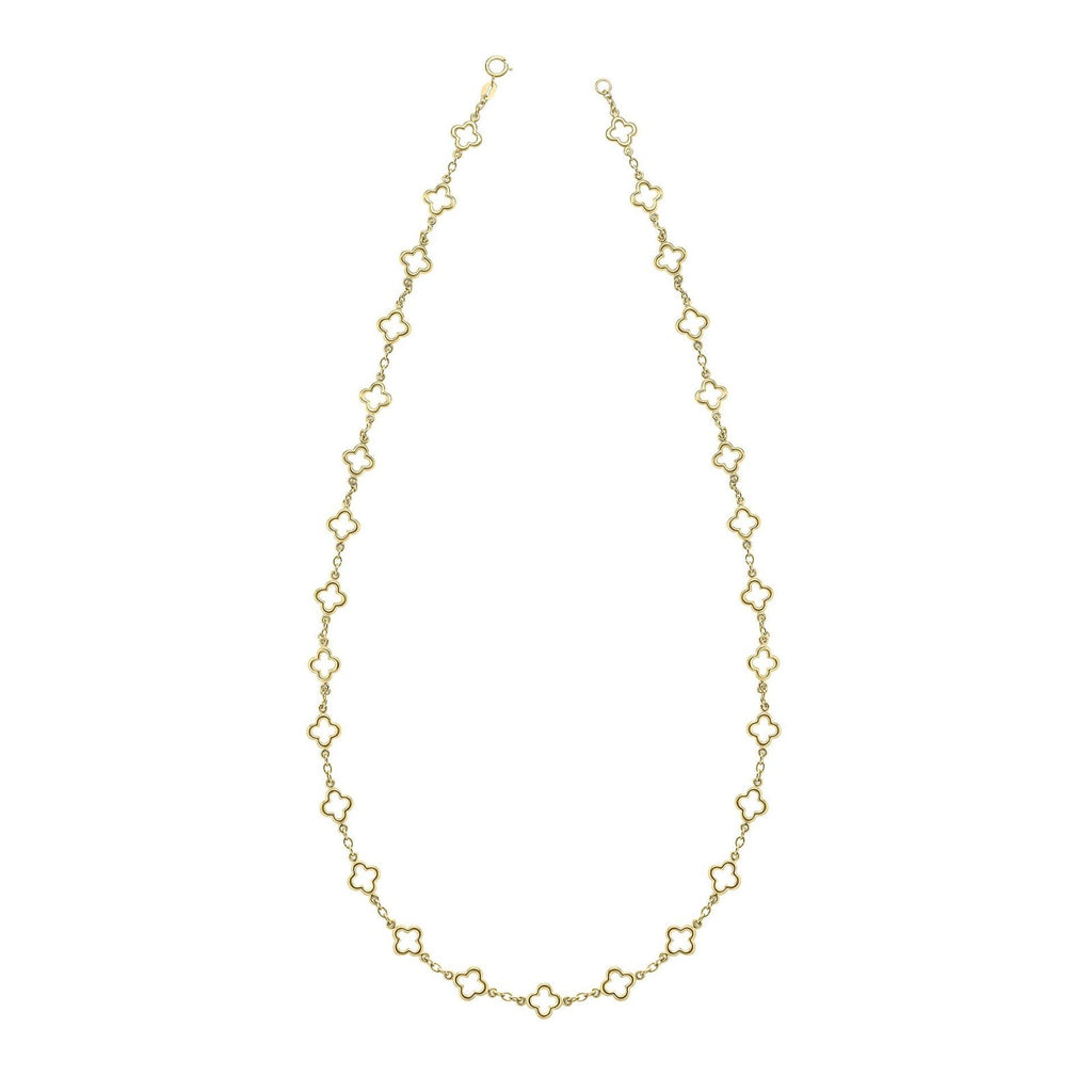 9ct Yellow Gold Quatrefoil Necklace 375 Hallmarked British Made Brand New Boxed