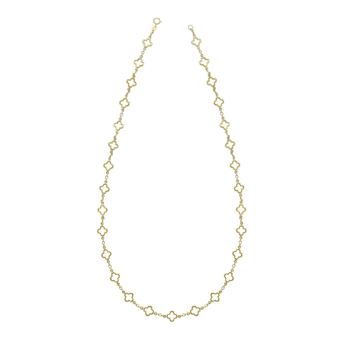 9ct Yellow Gold Quatrefoil Necklace 375 Hallmarked British Made Brand New Boxed