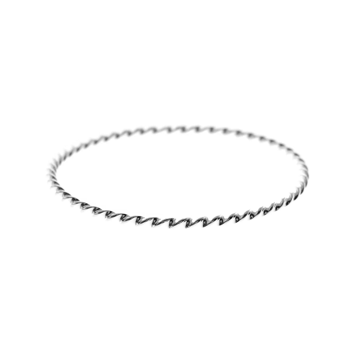 Sterling Silver Twisted Bangle British Made 925 Hallmarked Brand New Boxed