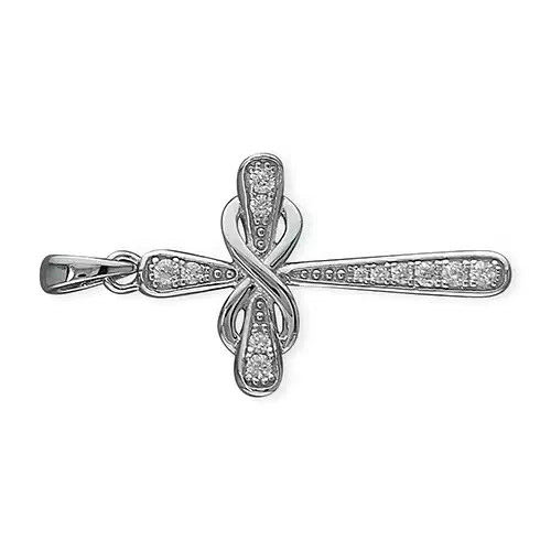 Statement Zircon Cross Sterling Silver 925 Hallmarked All Chain Lengths