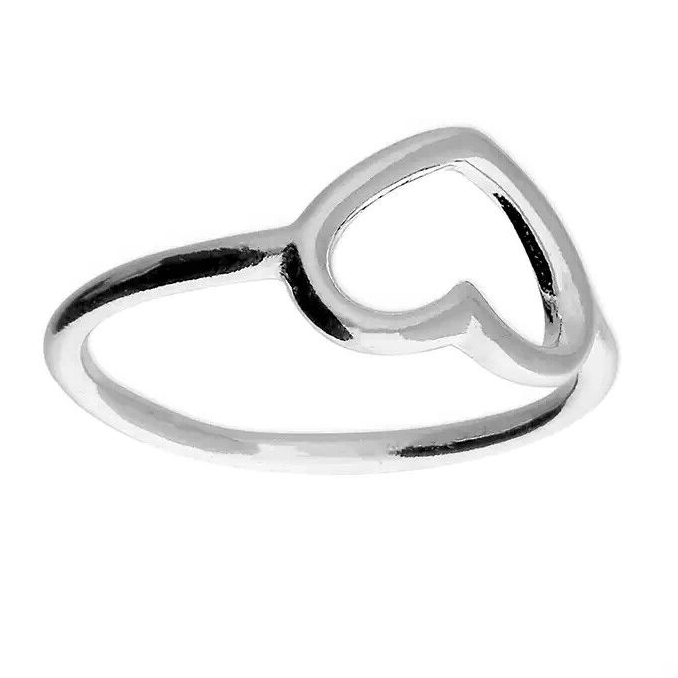 Open Heart Ring Sterling Silver 925 Hallmarked British Made Size K - R