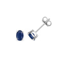 Oval Sapphire Earrings 9ct White Gold 375 Hallmarked New Boxed British Made