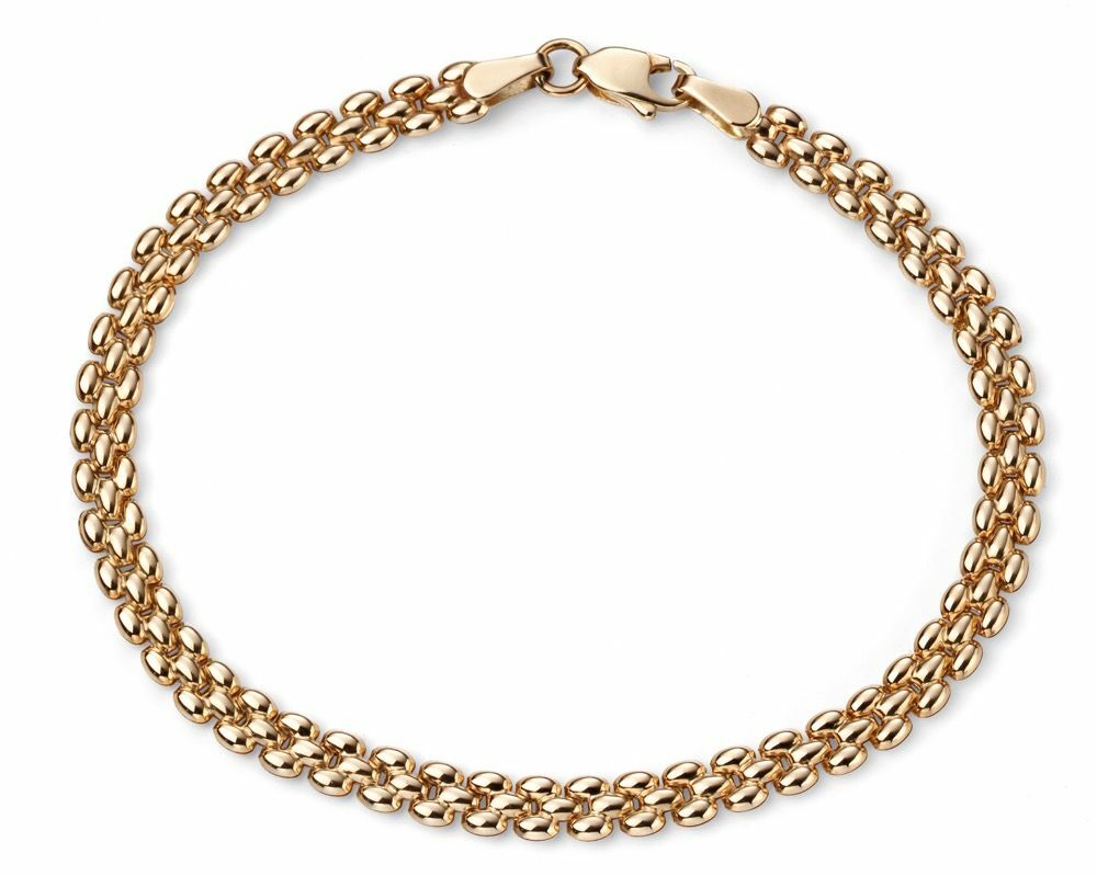 9ct Yellow Gold Linked Bracelet (18.4cm) 375 Hallmarked British Made