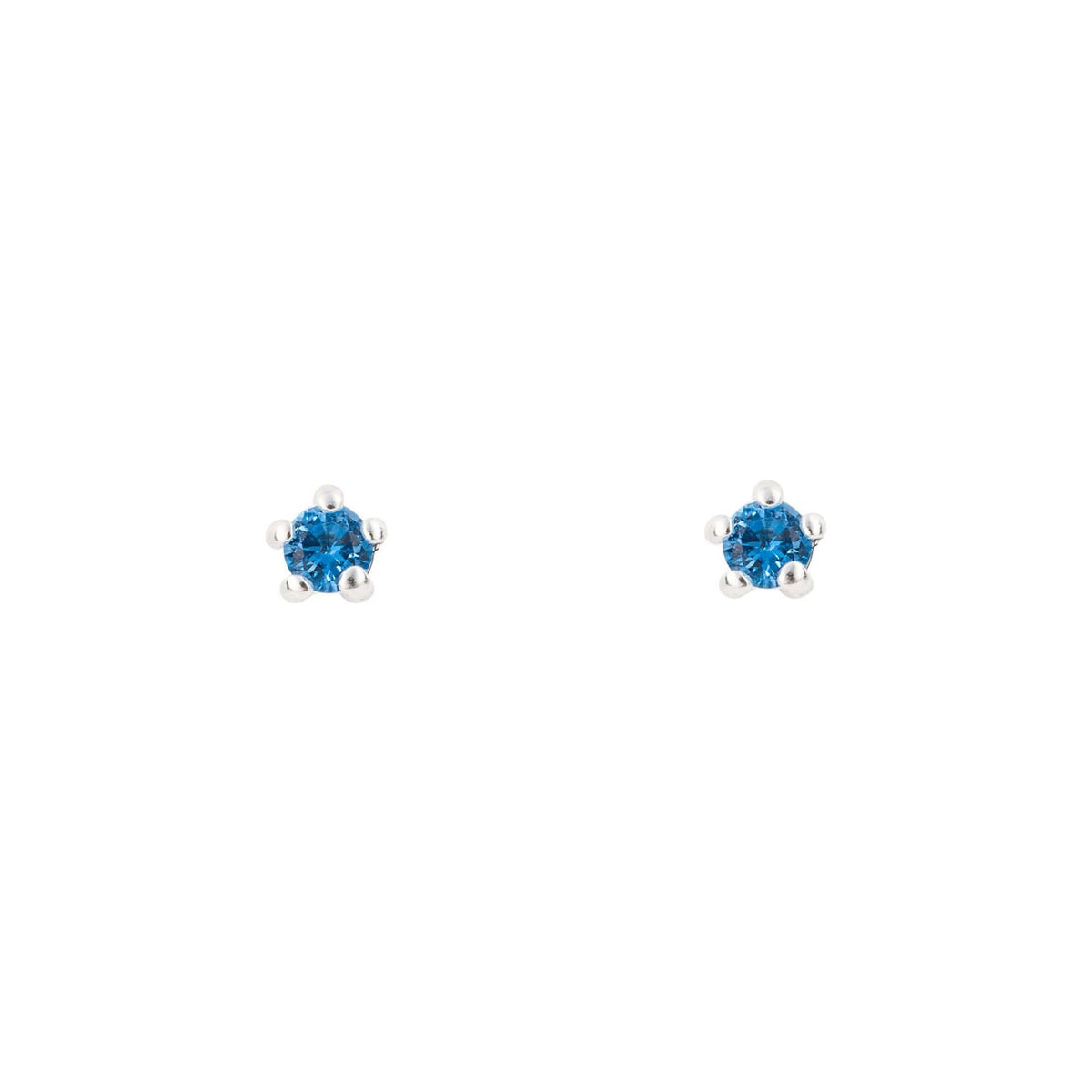 Tiny Prong Sapphire Stud Earrings Sterling Silver 925 Hallmarked Brand New Boxed