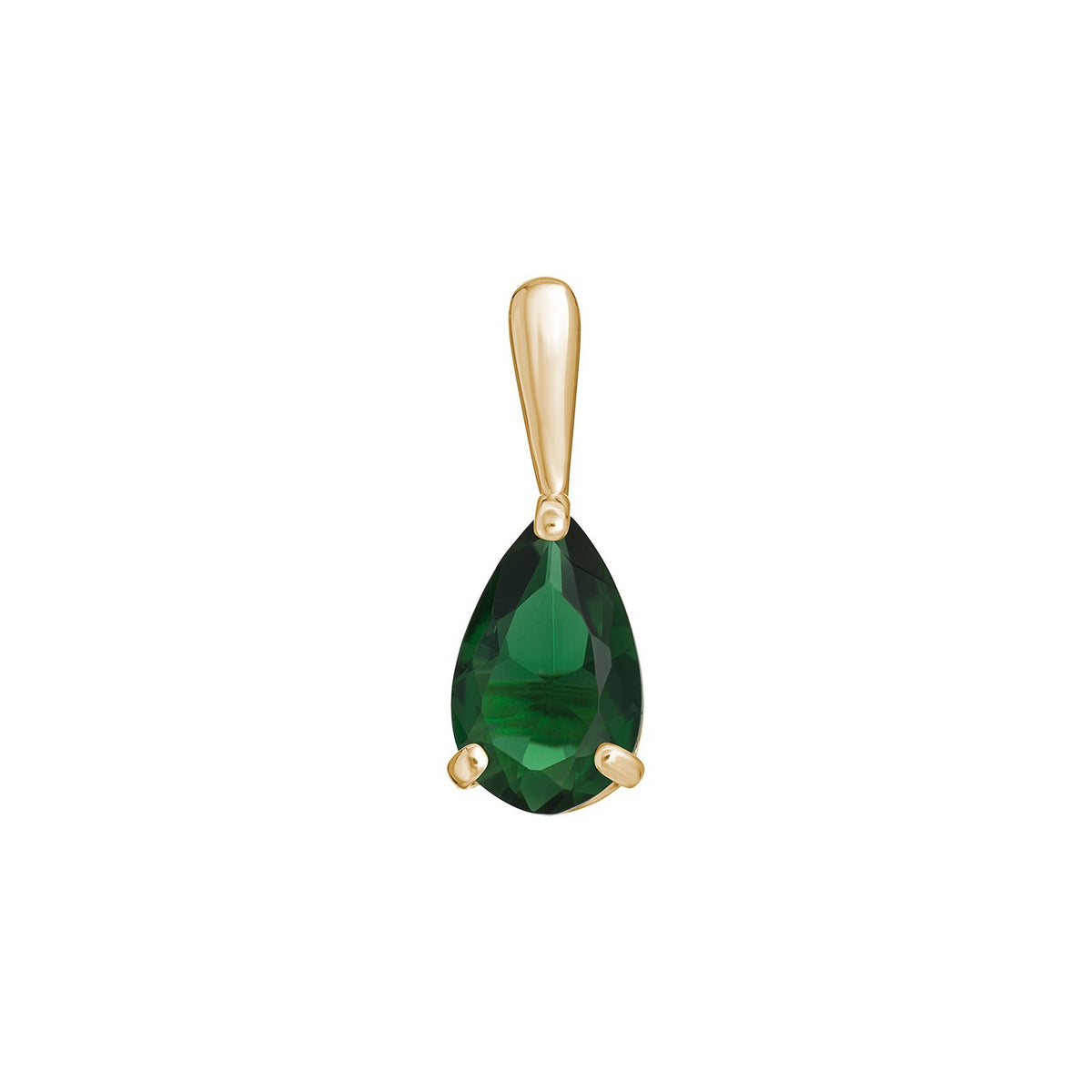 Teardrop Natural Emerald 9ct Yellow Gold Pendant Hallmarked All Chain Lengths