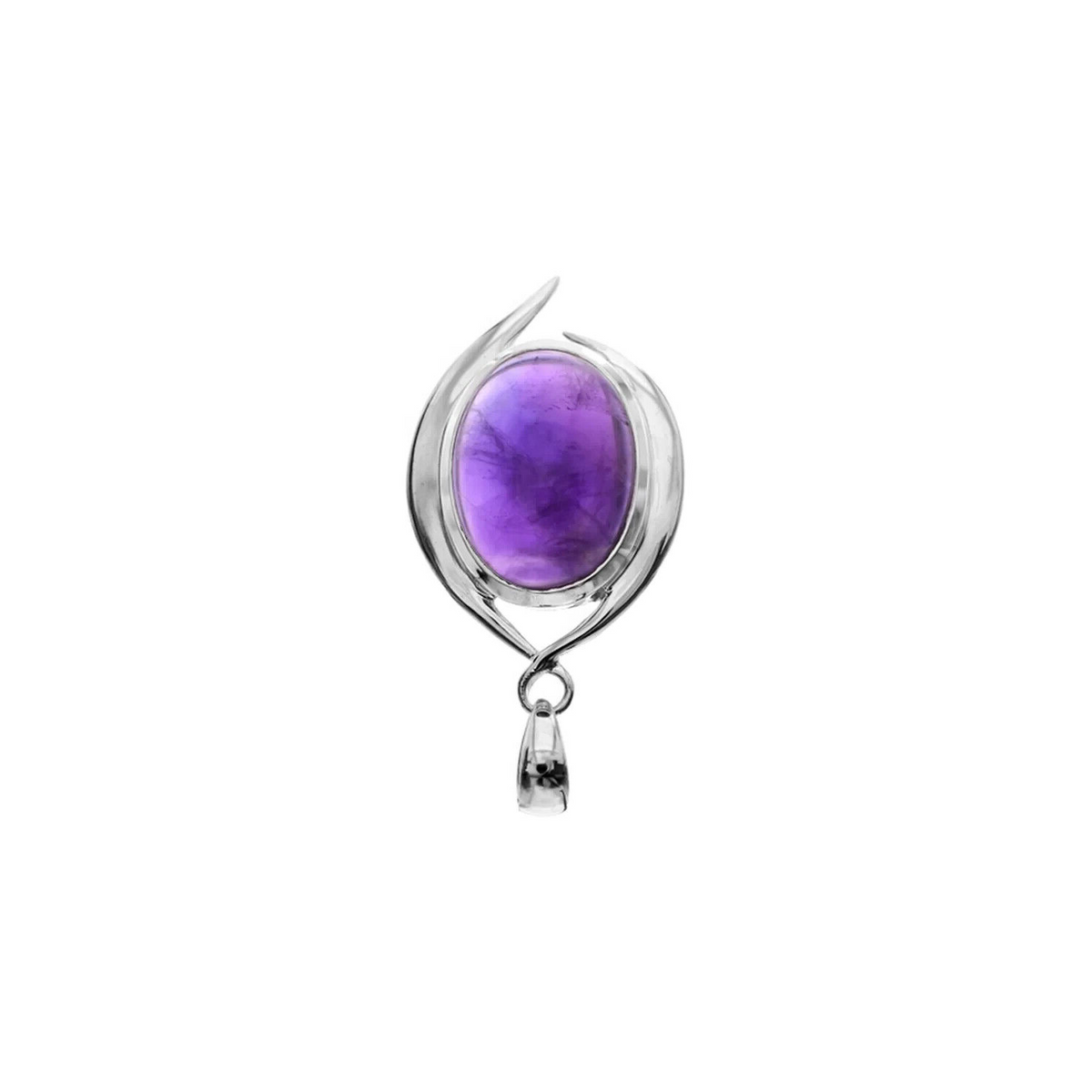 Flush Border Amethyst Pendant Sterling Silver 925 Hallmarked All Chain Lengths