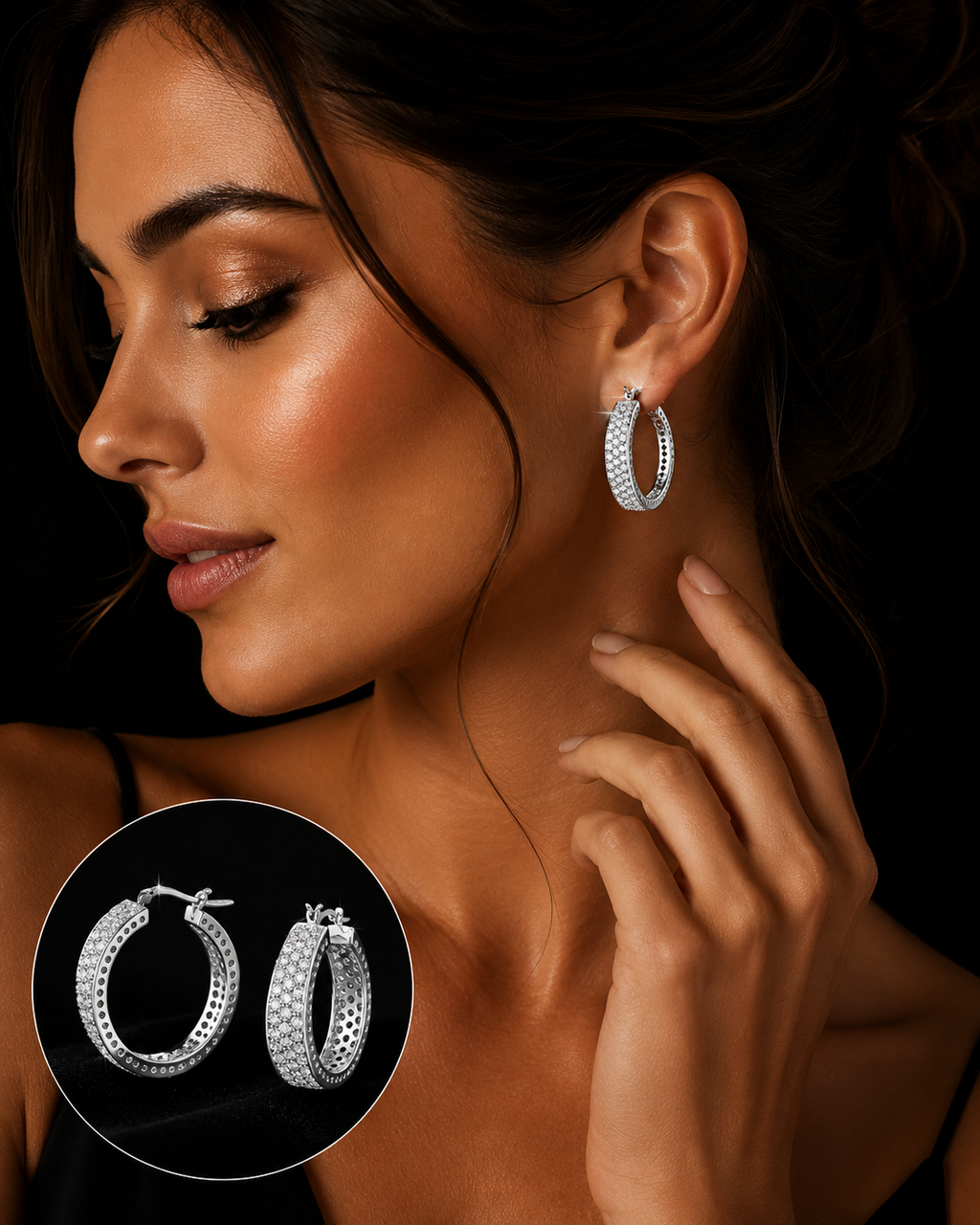 Cluster Hoop Earrings Sterling Silver 925 Hallmarked 15mm - 30mm Diameter