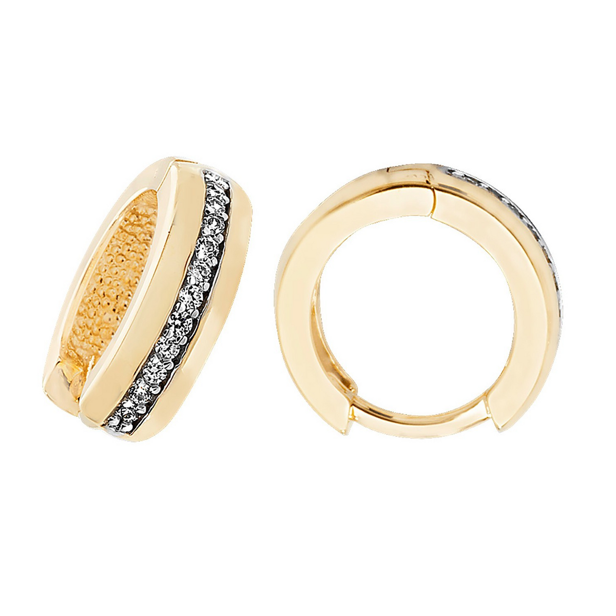 Mens Channel Set Huggie Hoop Earring 9ct Yellow Gold 375 Hallmarked Brand New