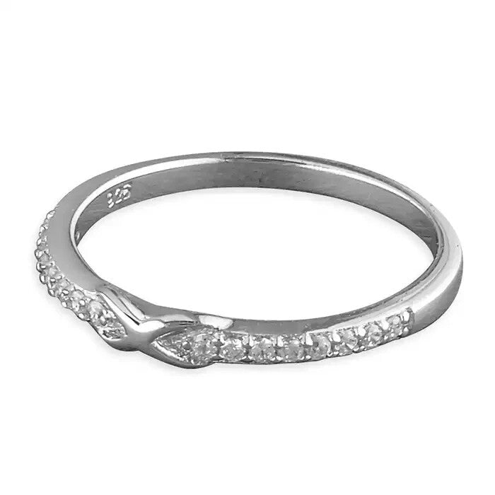 Infinity Eternity Ring Sterling Silver 925 Hallmarked British Made Size M - R