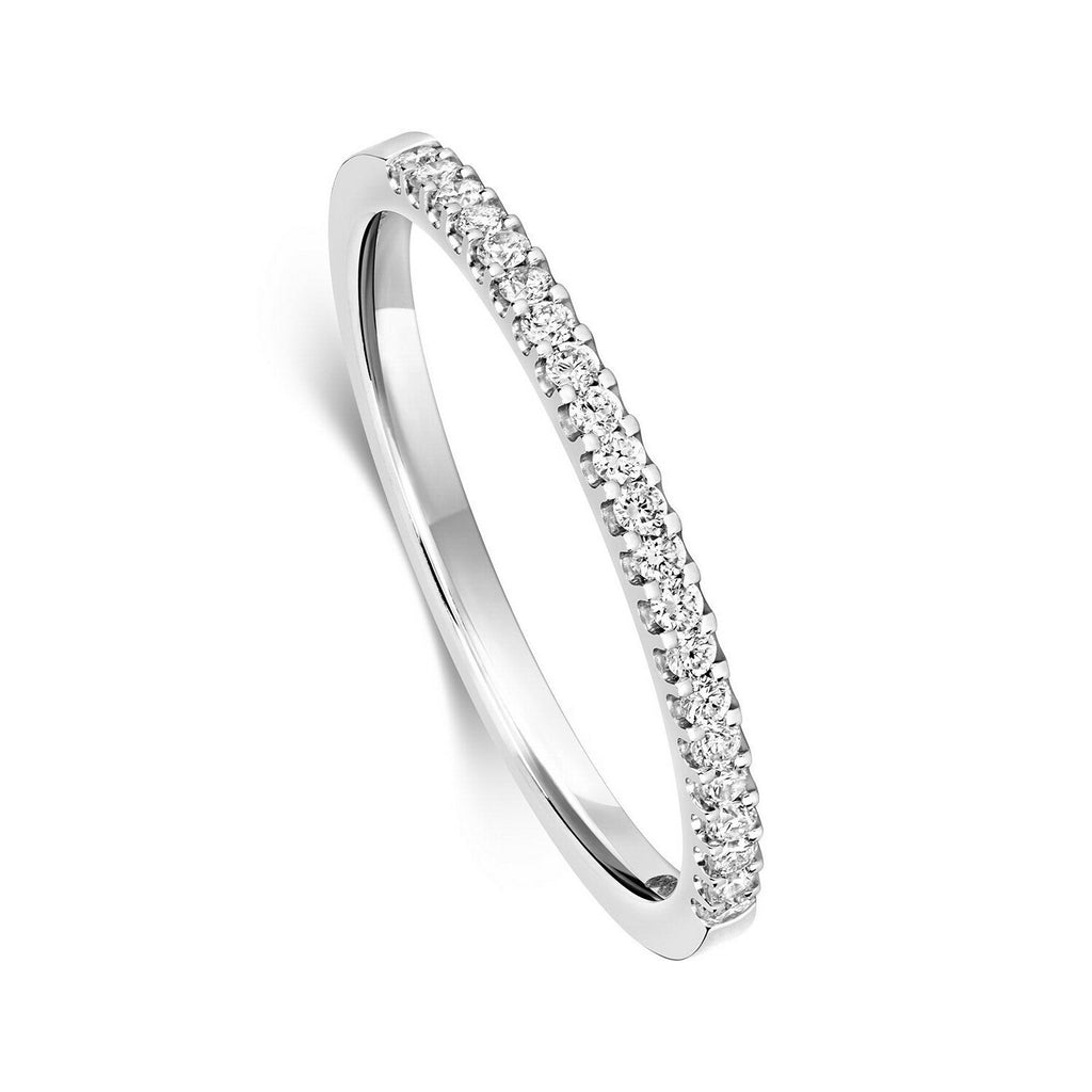 Natural Diamond Eternity Band Ring 9ct White Gold 375 Hallmarked British Made