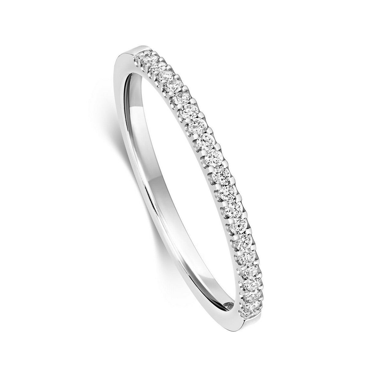 Natural Diamond Eternity Band Ring 9ct White Gold 375 Hallmarked British Made