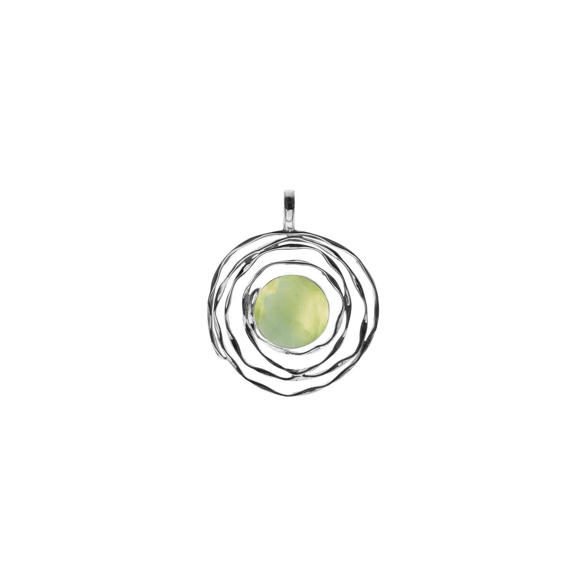 Green Prehnite Web Pendant Sterling Silver 925 Hallmarked All Chain Lengths