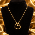 Ladies Asymmetrical Heart Necklace 9ct Yellow Gold 375 Hallmarked British Made