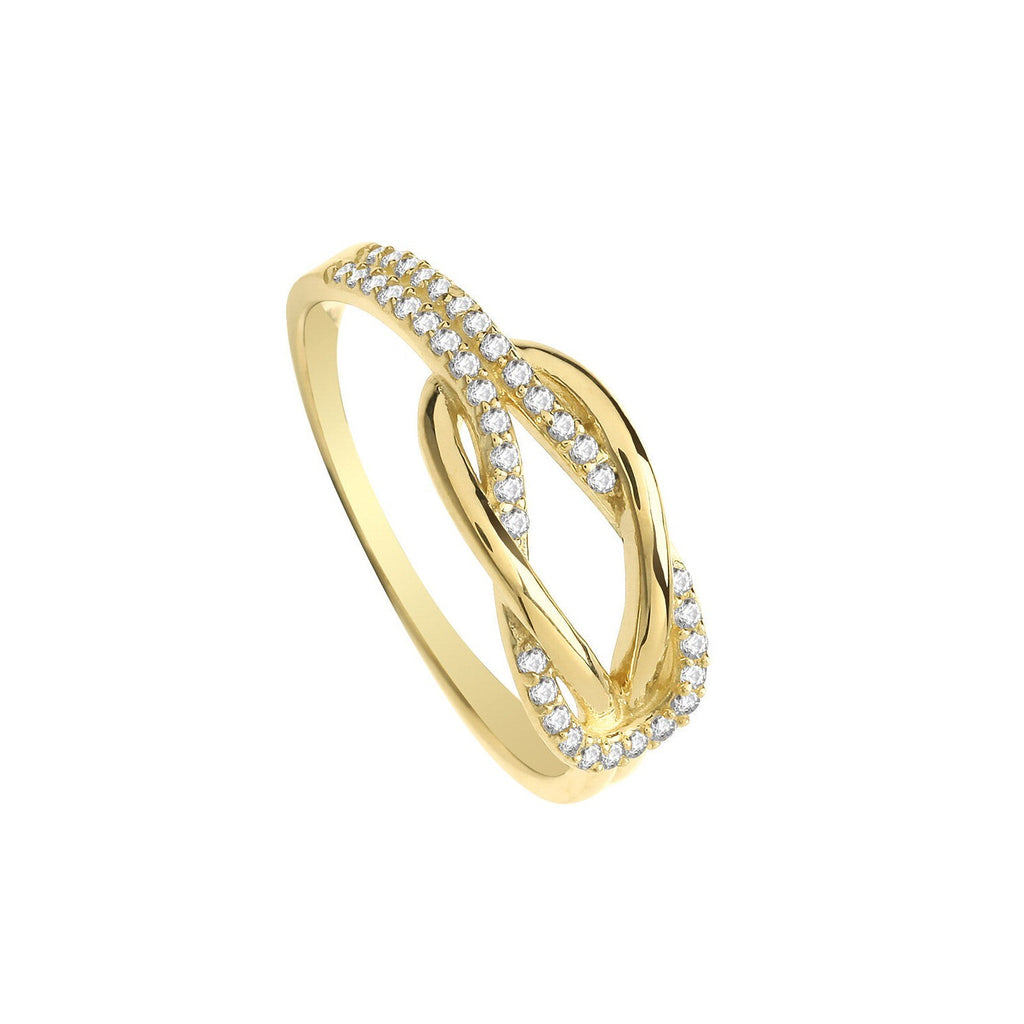 Interlocking Ring 9ct Yellow Gold 375 Hallmarked Sizes J - S British Made