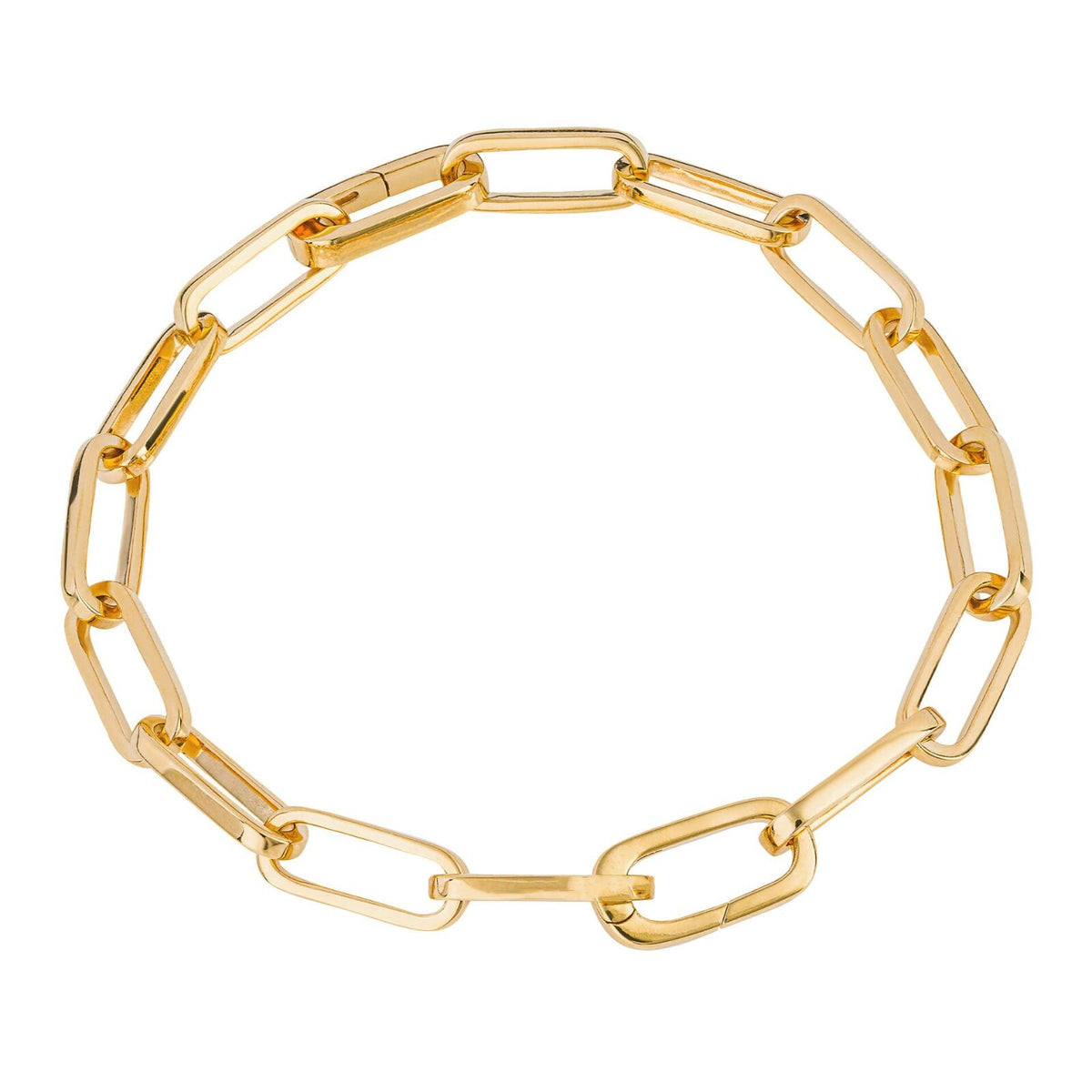 Long Link Charm Bracelet British Made 9ct Gold Plated Brand New Boxed 21cm