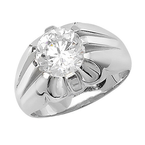 Men's Sterling Silver Solitaire Ring Engagement Gents 925 Hallmark Sizes Q - Z